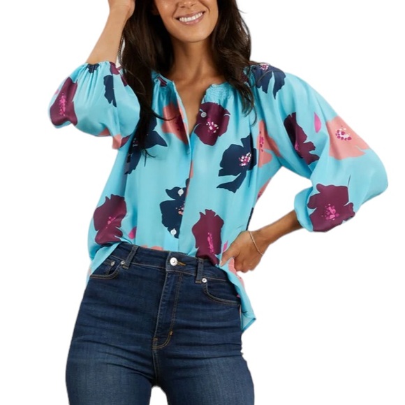 Tucker NYC The Classic Bold Floral Blouse S - Picture 7 of 15